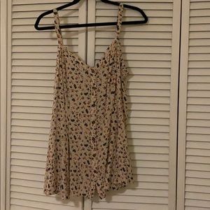 Floral Button Up Spaghetti Strap Blouse